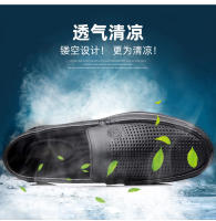 Nuevos zapatos de cuero geniales casuales simples de gran tamaño para hombres, zapatos de conducción huecos, zapatos Doudou de cuero genuino. - details 6