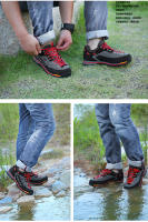 Zapatos de senderismo impermeables de marca para hombre, zapatos de escalada antideslizantes, zapatos de montaña anticolisión, zapatillas de deporte con cordones informales para exteriores - details 12