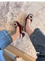 Zapatos de Mujer de Moda Sandalias Platas de Alta Gama con Tacón de Diamantes de Imitación - details 13