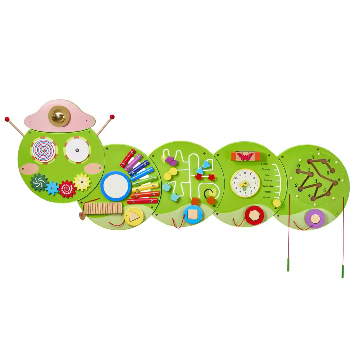 Paneles de pared de actividades Caterpillar de SucceBuy con 12 funciones de juego sensorial - 1
