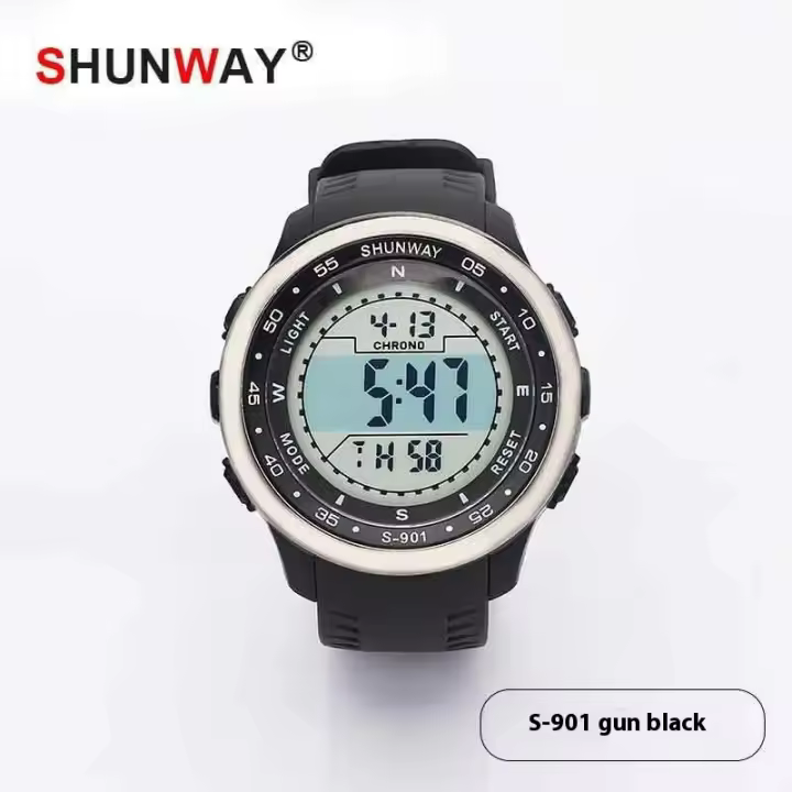 SHUNWAY Reloj deportivo electrónico minimalista circular para exteriores, resistente al agua, reloj para hombres jóvenes estudiantes - 1