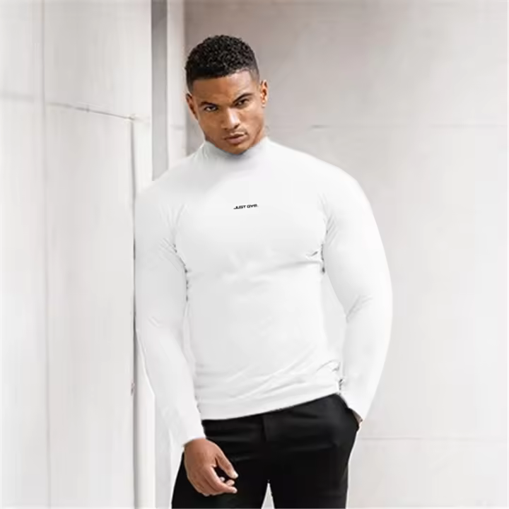 Camiseta de manga larga para hombre, ropa de gimnasio, medias cómodas, correr, Fitness, secado rápido - 1