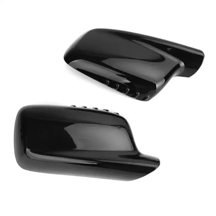 Para 7 Series E66 3 Series E46 dos puertas carcasa de espejo negro brillante cubierta de espejo retrovisor de grano de carbono - 1