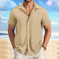 Blusa de manga corta para hombre, Camiseta de algodón tejido jacquard, verano y otoño, 3XL, 2XL - details 4
