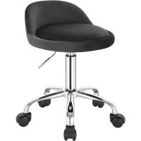 Silla de Oficina de Cuero Sintético Silla de Escritorio sin Brazos Taburete Giratorio para Sala de Masaje SPA Taburete de Tocador Blanco - details 32
