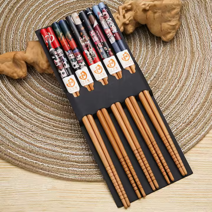 Vajilla hecha a mano con forma de gato, regalo de comida para Sushi, arroz Natural N1N, palillos, suministros de cocina, juego de vajilla - 1
