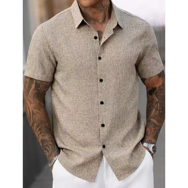 Temu Shein Camisa deportiva de color sólido Top con botones Casual - 1