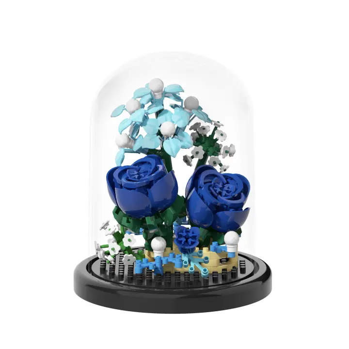 Ramo de flores en miniatura Bonsai Bloques de construcción Plantas artificiales de plástico Cubierta de polvo Modelos Decoración del hogar Juguetes Niños Brithday Regalo - 1