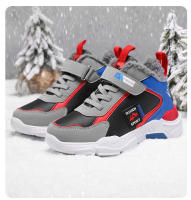 Zapatos para correr al aire libre para niños, zapatillas de deporte cálidas de invierno para niños, zapatos deportivos informales de cuero impermeables, zapatillas antideslizantes para nieve - details 22