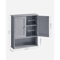 Armario de Pared para Baño Armario Colgante Armario de Almacenamiento con Estante Ajustable - details 9