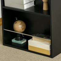 Mesa de Bar de Bistro Mesa de Comedor con 3 Estantes para Bebidas y Barra Estructura de Madera Mesa Alta para Cocina Sala de Estar 112x57x106 cm Negro - details 4