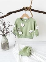 Conjunto de dos piezas de suéter con parche de nube para niños y niñas recién nacidos versión coreana de pantalones casuales de manga larga de otoño para bebés - details 13