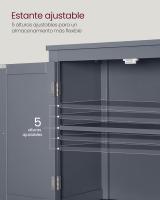Mueble de Baño, Armario de Baño, Armario de Cocina, Armario Almacenaje con 4 Puertas, Estantes Regulables, 30 x 60 x 110 cm, Blanco - details 23