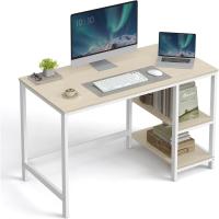 Mesa de Trabajo, 100 x 50 x 76 cm, Estilo Moderno, para Estudio Dormitorio Salón Oficina, Beige Natural y Blanco Perla LWD046L01 - details 31