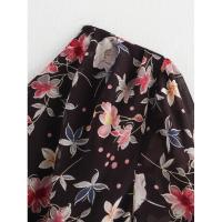 OUWU Vestido Largo de Verano Estilo Bohemio para Mujer Algodón, Lino, Floral, Manga Corta, Estilo Coreano, Casual - details 5