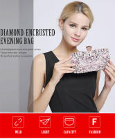 Bolso de mano con cadena y diamantes de imitación para mujer, Cartera de noche para boda y fiesta - details 0