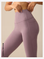 Pantalones de Yoga de melocotón móvil para mujer, Leggings de cintura alta para correr, levantamiento de cadera, ciclismo, bolsillos laterales, gimnasio, Pilates, baile, CLQ2 - details 5