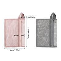 Bolsa de lavado de maquillaje de malla Simple, bolsa de artículos de tocador hueca impermeable, bolsa de almacenamiento ligera de secado rápido, viaje - details 0