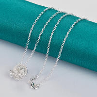 Colgante de nudo de Plata de Ley 925, collar de 18 pulgadas, joyería de encanto de moda - details 3
