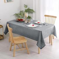 Mantel rectangular de lino sintético en gris caqui para bodas y fiestas navideñas, decoración de banquetes, moderno - details 3