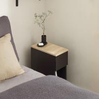 Auxiliares para Salón Mesilla de Noche Estrecha para Dormitorio con 1 Cajón y 1 Compartimento Abierto Blanco y Madera 20 x 35 x 60 cm FBT111-WNx2 ES - details 50
