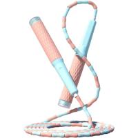 Cuerda de saltar con cuentas segmentadas, longitud ajustada, enredos libres, cuerda de Fitness para niños, hombres y mujeres - details 1