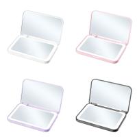 Mini espejo de maquillaje plegable compacto, espejos de tocador estéticos portátiles con aumento, iluminación de 3 colores, espejo cosmético regulable para viaje - details 1