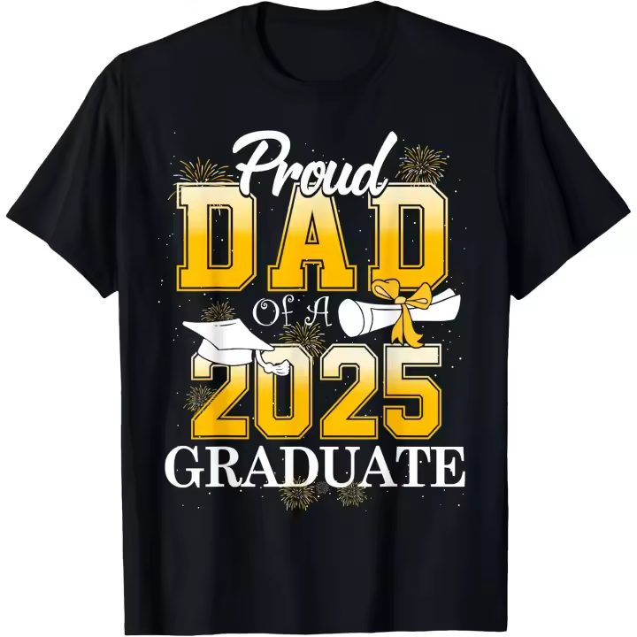 Orgulloso papá de una clase de 2025 graduado papá senior 2025 camiseta para hombre - 1