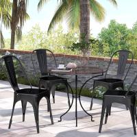 Juego de 4 Sillas de Comedor de Metal Vintage Industrial Adecuado para Uso Interior y Exterior - details 8