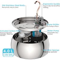 Gran Fuente de Agua para Gatos de Acero Inoxidable Diseño de Grifo de Cuerno de Gato - details 2