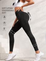 Mallas de yoga de cintura alta con realce de glúteos, compresión, elásticas, que absorben la humedad, transpirables, ideales para yoga, entrenamiento, correr y gimnasio - Ropa deportiva para mujer. - details 8