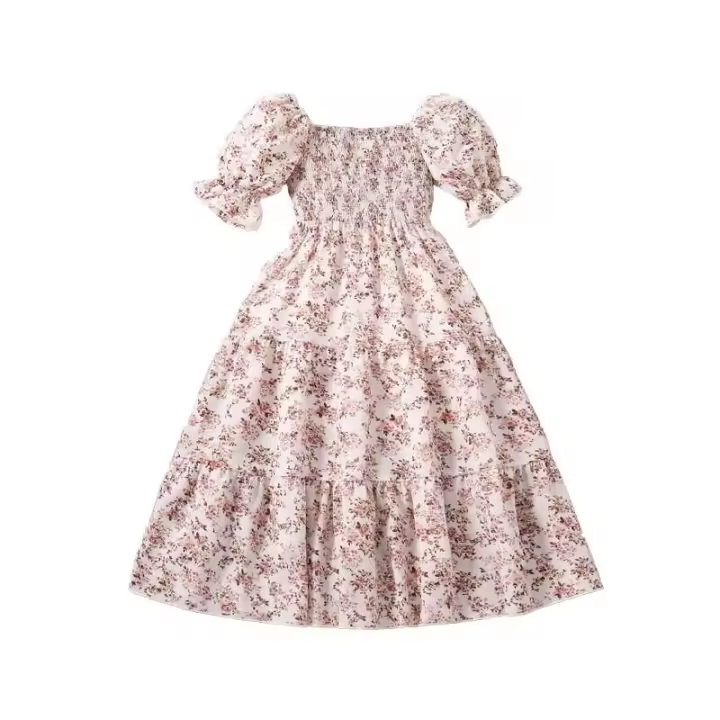 Vestido de Verano de Cuello Cuadrado Estilo Coreano Casual Vestido de Línea A para Mujer - 1