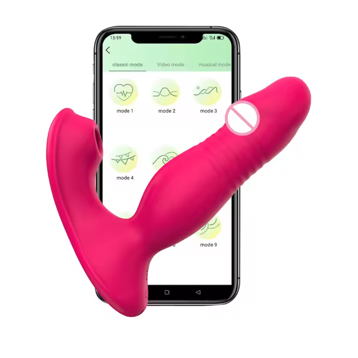 Vibradores de punto G portátiles con control de aplicación, consoladores realistas, vibrador de mariposa con 9 + 9 modos de vibración potentes, consolador de larga distancia, juguetes sexuales para adultos para mujeres y parejas - 1