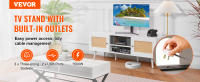 VEVOR soporte de TV de ratán para TV, soporte de TV Boho con puerta de ratán, centro de entretenimiento con enchufe incorporado y puertos USB - details 1