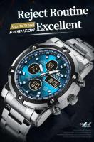 Reloj Digital de Acero Inoxidable TAXAU Chronógrafo Impermeable para Hombres Alarma Luminosiva - details 1