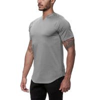 Muscleguys Camiseta de Fitness para Hombres Ajuste Cero, Secado Rápido, Pantalla Sólida, Cuello en V, Ropa de Gimnasio de Poliéster - details 5
