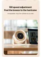 KINSCOTER, el más nuevo ventilador de escritorio portátil recargable de 4000mAh, ventilador de refrigeración de aire de montaje en pared ajustable con ángulo de 100 velocidades con Control remoto - details 5