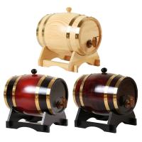 Barril de vino de madera de roble Vintage, accesorios de elaboración casera, contenedor de almacenamiento de gran capacidad para Tequila, vino y whisky, 1.5L/3L - details 0