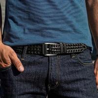 Cinturón vaquero tejido hueco deportivo informal para hombre, regalo para papá o novio - details 2