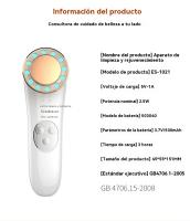 masajeador facial radiofrecuencia de iones de luz de color limpiador eléctrico de cara, leche de lavado y mascarilla facial caliente importador de esencia masajeador cepillo facial eléctrico - details 7