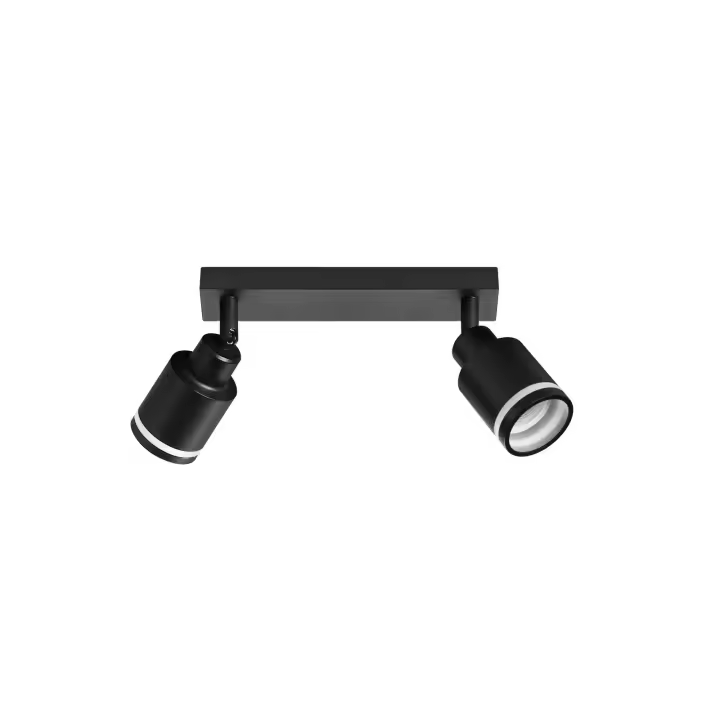 CBJKTX Foco de techo negro moderno 2 bombillas ajustables GU10 Metal - 1