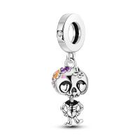 Pulsera de plata de dos tonos con colgante triple celestial de cuentas en forma de corazón para la fabricación de joyas - details 29