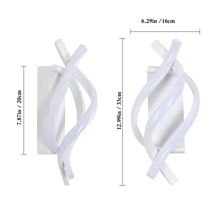 Aplique de Pared LED Moderno 22W 1800LM , Luz Blanca Fría 6500K, Iluminación Interior Para Pasillo, Escalera, 33x15x13 CM - 1