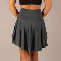 Falda plisada de tenis para mujer, pantalones cortos deportivos cómodos con diseño de cintura alta de doble capa, Color sólido, para verano - details 14