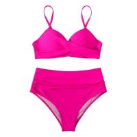 Bikini sexy de cintura alta con estampado de leopardo, abertura cruzada y bolso rígido, traje de baño 2025. - details 9