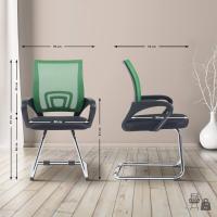 Cantilever Eureka I Silla de Oficina Moderna con Reposabrazos y Sin Ruedas, Color:Gris - details 20