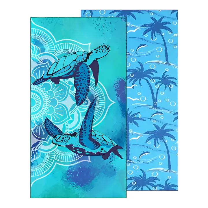 Una toalla de playa súper grande antiarena de fibra ultrafina con estampado de doble cara para adultos - Accesorio de playa de gran tamaño de secado rápido, viajes, piscina, yoga, artículo esencial de manta de camping, artículo ligero imprescindible, rega - 1
