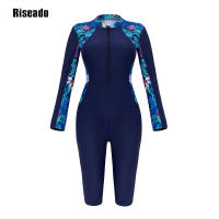 Traje de baño de una pieza de manga larga para surfear, conjunto de baño con cobertura completa para entrenamiento, talla grande - details 2