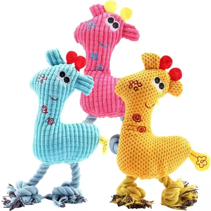 Perro de juguete, juguete chirriante para perros, juguete masticable de felpa, juguete interactivo de felpa para perros pequeños/medianos, 3 piezas - 1