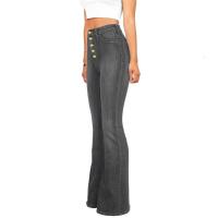 Vaqueros acampanados de cintura alta para mujer, pantalones vaqueros ajustados en negro - details 5
